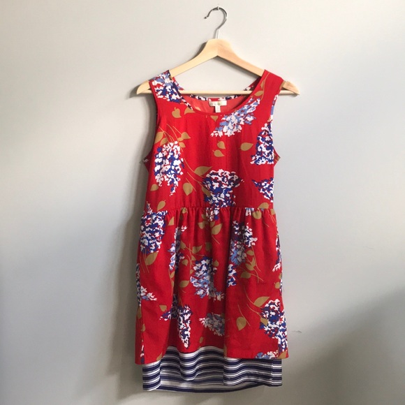 Floral + Striped Anthropologie Dress - Picture 1 of 3